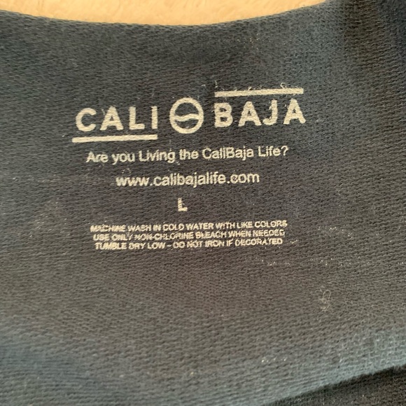 Cali Baja Navy Blue Long Sleeve Top Size Large - Picture 10 of 17